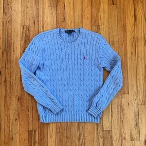 Ralph Lauren small periwinkle cableknit sweater